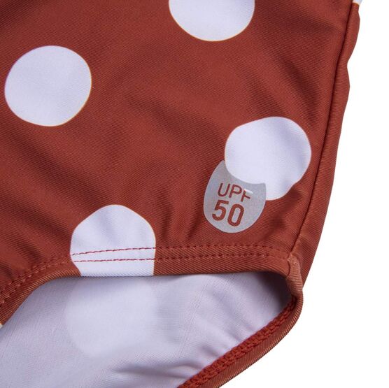 07852021-40 Купальник в горошек для девочки для девочки коричневый фото №3