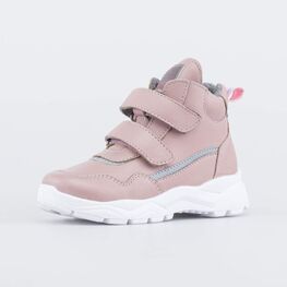 352323-37 Демисезонные ботинки на липучках Стиль розовые для девочки розовый