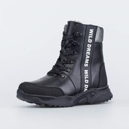 652174-55 Зимние ботинки на молнии для девочки для девочки черный