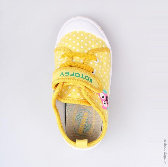 341019-13 Кеды для девочки желтый фото №4