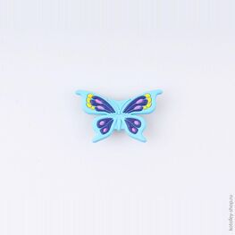 03014005-40 Украшение для обуви Бабочка голубая для девочки голубой