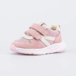 344547-11 Розовые кроссовки на липучках для девочки розовый