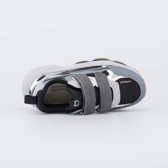 544237-11 Серые кроссовки с Softshell для мальчики черный,серый фото №4