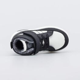 552357-32 Кожаные утепленные ботинки на осень/весну для мальчики черный,белый фото №4