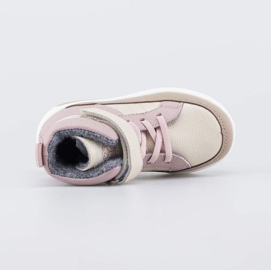 552357-33 Утепленные кожаные ботинки для девочки для девочки розовый,бежевый фото №4