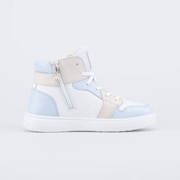 552339-24 Ботинки-кеды для девочки для девочки бежевый + голубой фото №2