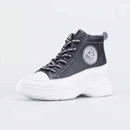 652206-24 Демисезонные ботинки на шнурках для девочки черный