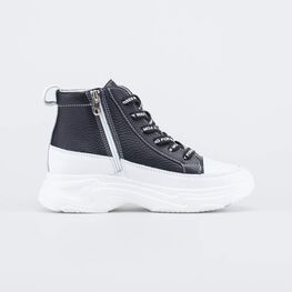 652206-24 Демисезонные ботинки на шнурках для девочки черный фото №2