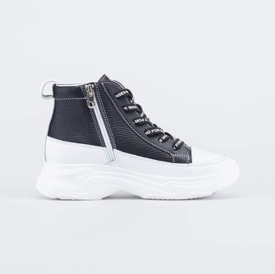 652206-24 Демисезонные ботинки на шнурках для девочки черный фото №2