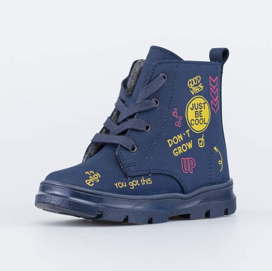 352347-34 Утепленные ботинки на шнурках DGU синий для мальчики синий