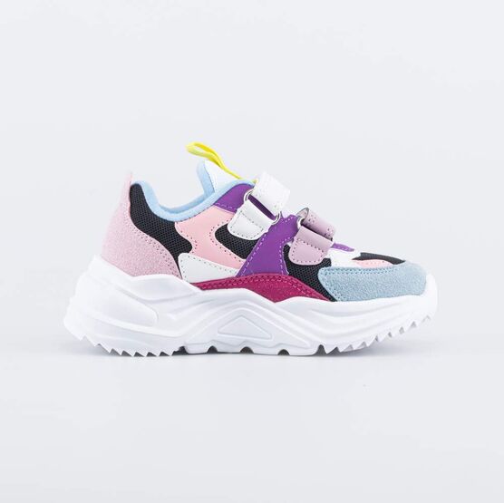 344406-71 Детские кроссовки на липучках для девочки чер-цве фото №2