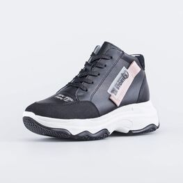 752214-22 Кожаные ботинки для девочки для девочки черный