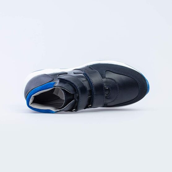 652161-23 Кожаные ботинки на весну/осень Молния для мальчики синий фото №4