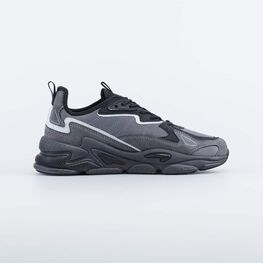 744205-11 Кроссовки для мальчика-подростка на шнурках для мальчики серый-черный фото №2