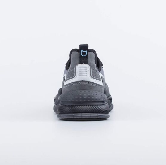 744205-11 Кроссовки для мальчика-подростка на шнурках для мальчики серый-черный фото №5