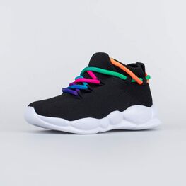 441022-11 Кроссовки из вязаного текстиля для девочки черный