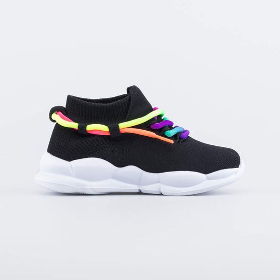 441022-11 Кроссовки из вязаного текстиля для девочки черный фото №2