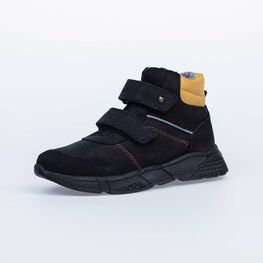752145-33 Утепленные ботинки на липучках на осень/весну для мальчики черный