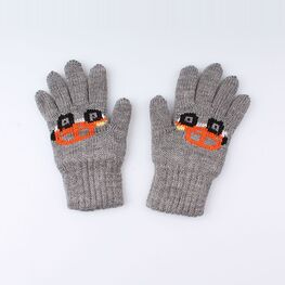 07722134-40 Перчатки детские двухслойные серые для мальчики серый фото №2