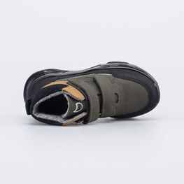 152374-33 Ботинки утепленные для мальчика для мальчики оливковый + желтый фото №4