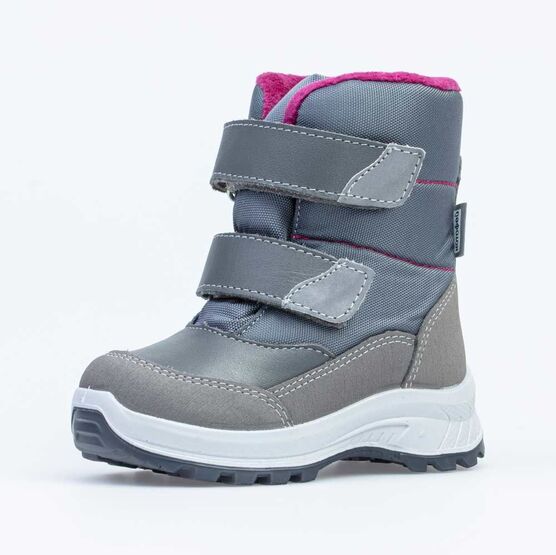 254043-41 Зимние ботинки с мехом для девочки сер-фук