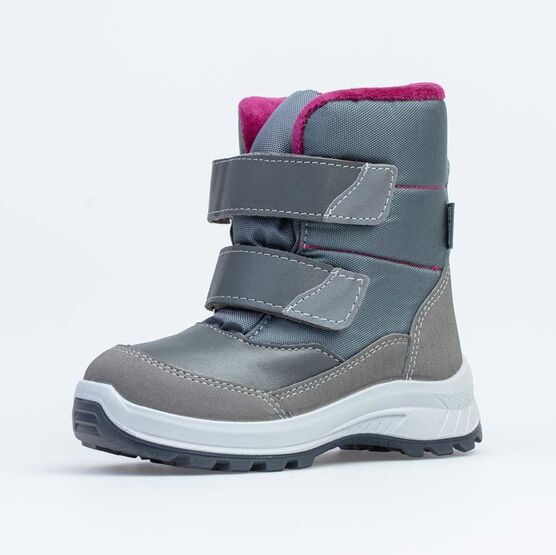 454062-41 Зимние ботинки с мехом для девочки серый