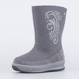 867118-41 Валенки с узором для девочки светло-серый