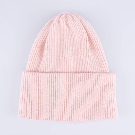07811555-41 Шапка детская с отворотом пудровый для девочки пудровый фото №3