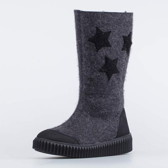 867107-41 Высокие валенки Звездная ночь для девочки темно-серый