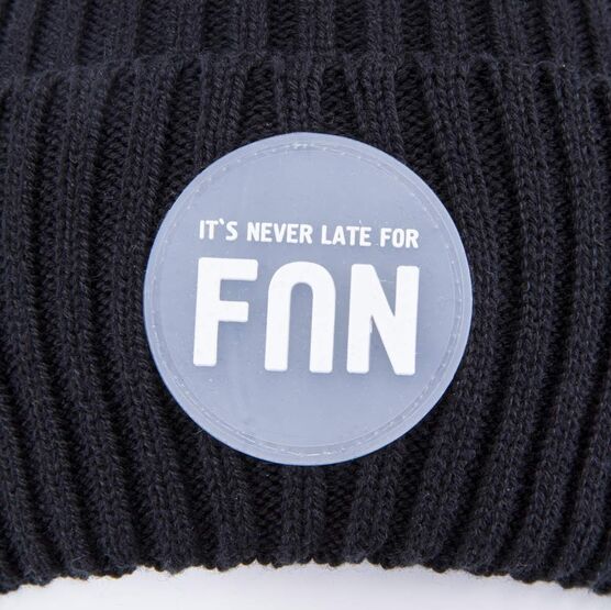 07711920-40 Шапка с отворотом детская FUN черный для мальчики черный фото №3