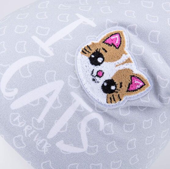 07811976-40 Шапка для девочки Милый котик для девочки серый фото №3