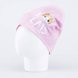 07811976-41 Шапка для девочки Милый котик для девочки розовый