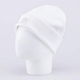 07811978-40 Шапка с отворотом для девочки Весна для девочки белый