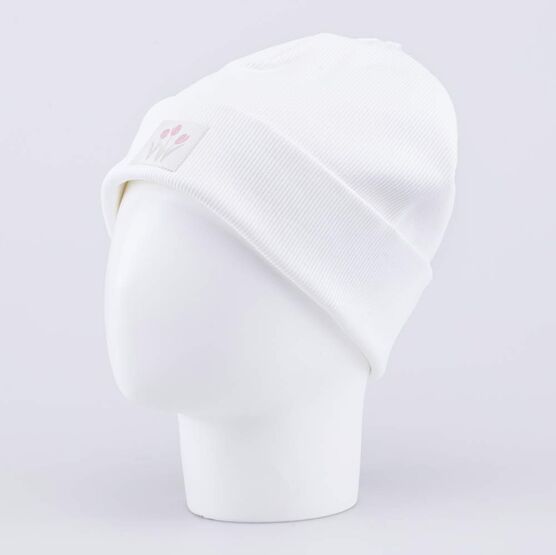 07811978-40 Шапка с отворотом для девочки Весна для девочки белый