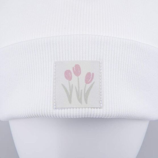 07811978-40 Шапка с отворотом для девочки Весна для девочки белый фото №3