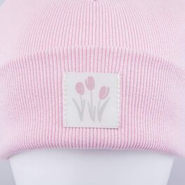 07811978-42 Шапка с отворотом для девочки розовый для девочки розовый фото №3