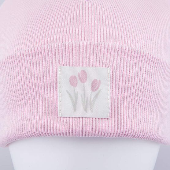 07811978-42 Шапка с отворотом для девочки розовый для девочки розовый фото №3
