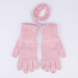 07821221-41 Перчатки из шерсти мериноса розовый для девочки розовый
