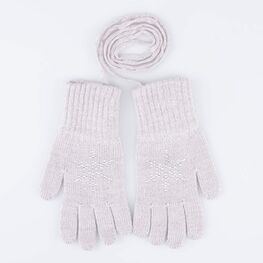 07821241-41 Перчатки детские однослойные Снежинка бежевый для девочки бежевый