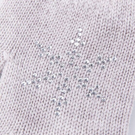 07821241-41 Перчатки детские однослойные Снежинка бежевый для девочки бежевый фото №2