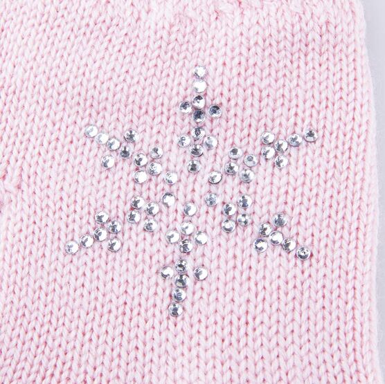 07822225-41 Перчатки детские однослойные Снежинка розовый для девочки розовый фото №2