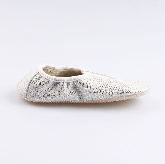 212003-08 Чешки для девочки белый + серебристый фото №2