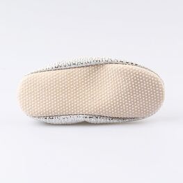 212003-08 Чешки для девочки белый + серебристый фото №3