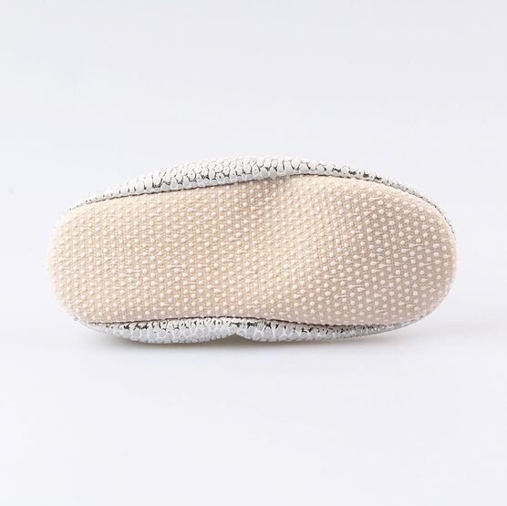 212003-08 Чешки для девочки белый + серебристый фото №3