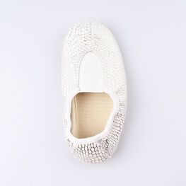 212003-08 Чешки для девочки белый + серебристый фото №4