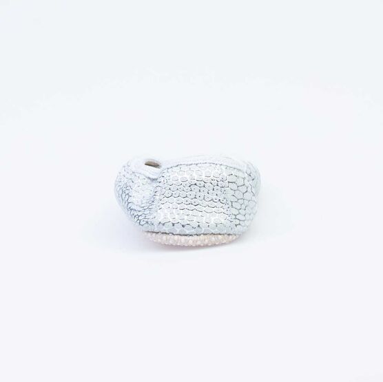 212003-08 Чешки для девочки белый + серебристый фото №5