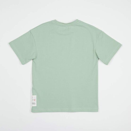 07802050-30 Хлопковые футболки для девочки 2шт. для девочки бежевый + зеленый фото №3