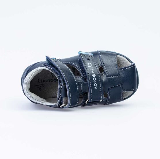 122159-23 Сандалии кожаные для мальчика для мальчики светло-синий фото №4