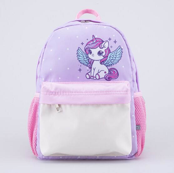 02810354-40 Детский рюкзак с термонаклейками Единорог для девочки сиреневый,розовый фото №5
