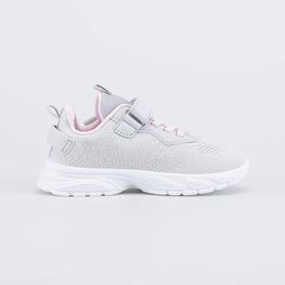 444041-11 Текстильные кроссовки Серый туман для девочки серый + розовый фото №2